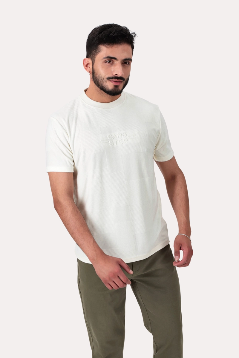 POLERA MC JAQUARD 135 ST  CAFE - 1