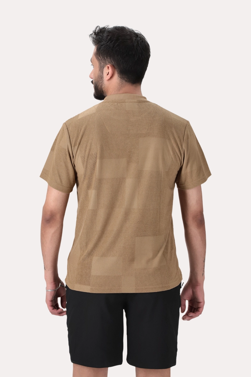 POLERA MC JAQUARD 135 ST  CAFE - 2