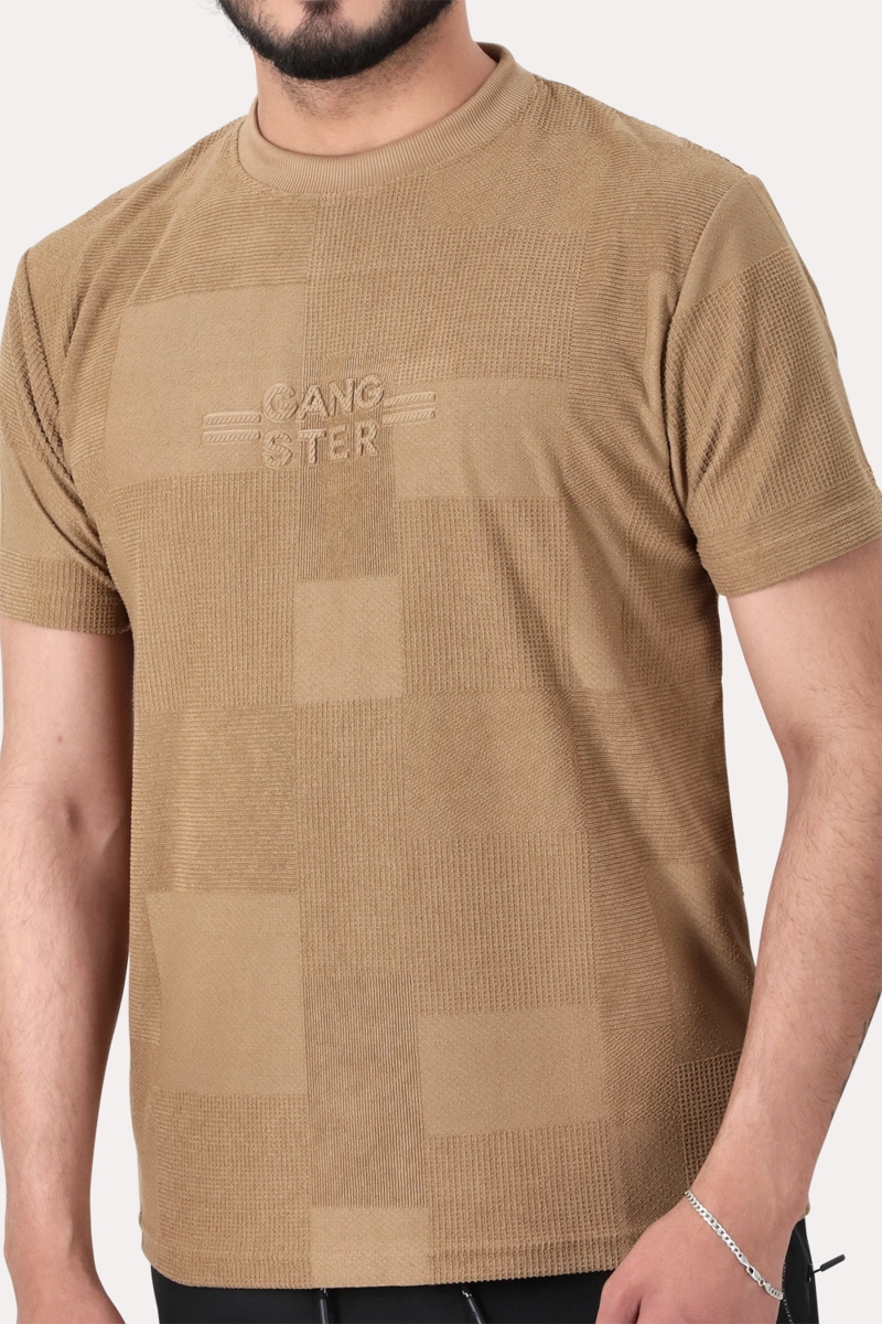POLERA MC JAQUARD 135 ST  CAFE - 3