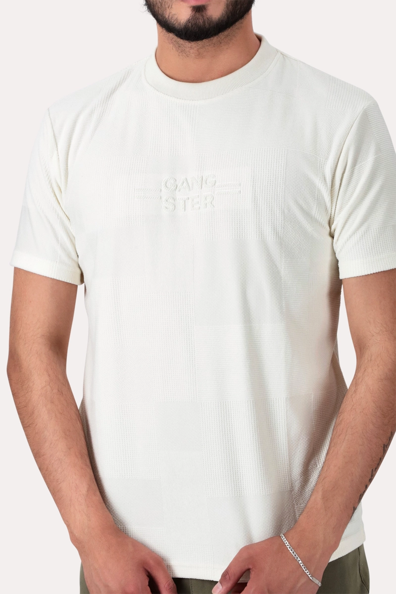 POLERA MC JAQUARD 135 ST  CAFE - 4