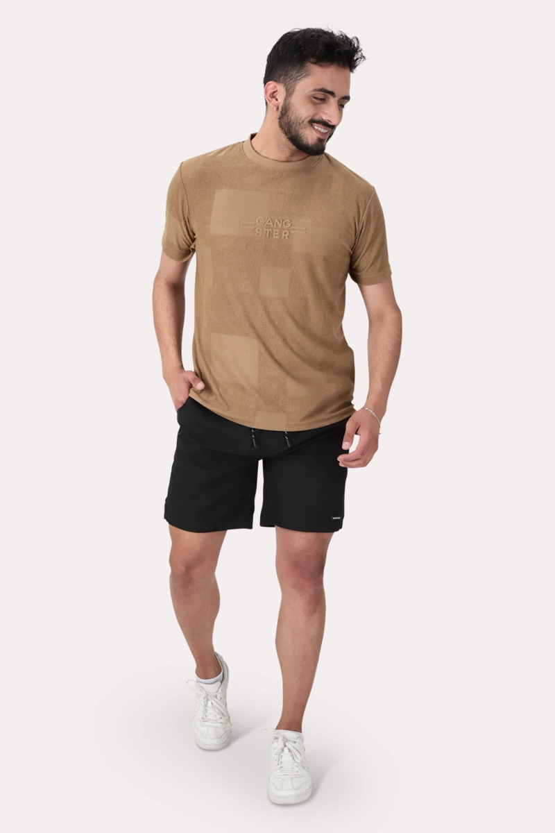 POLERA MC JAQUARD 135 ST  CAFE - 4