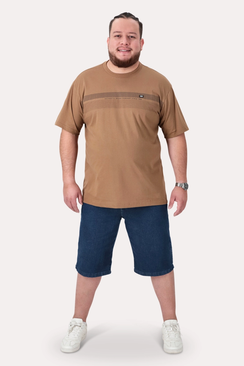 PLUS POLERA MC BASICA LATIC CAFE  OSCURO - 3