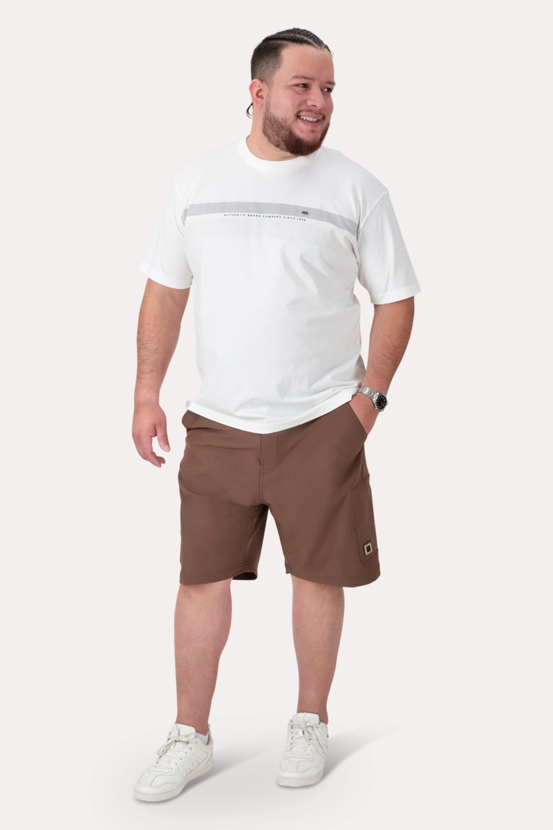 PLUS POLERA MC BASICA LATIC CAFE  OSCURO - 4