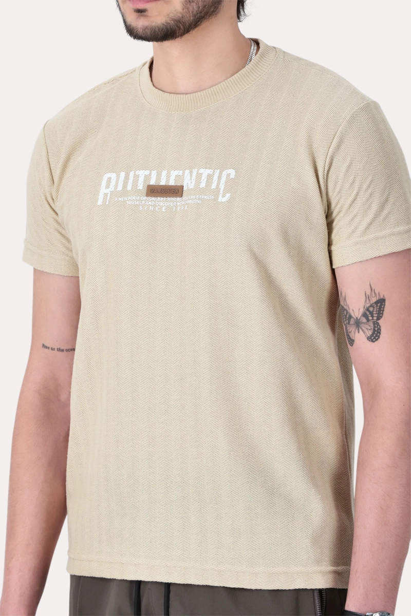 POLERA MC TEXTURA BEDFORD BEIGE - 3
