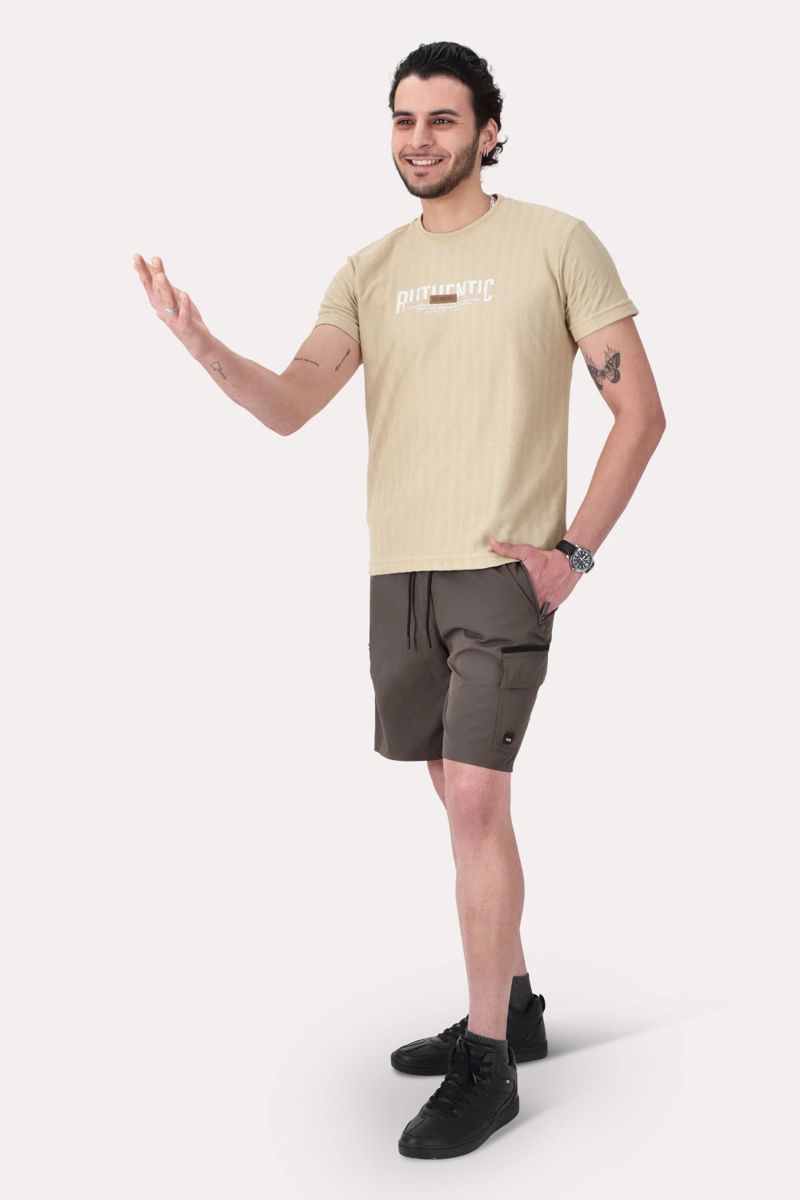 POLERA MC TEXTURA BEDFORD BEIGE - 4