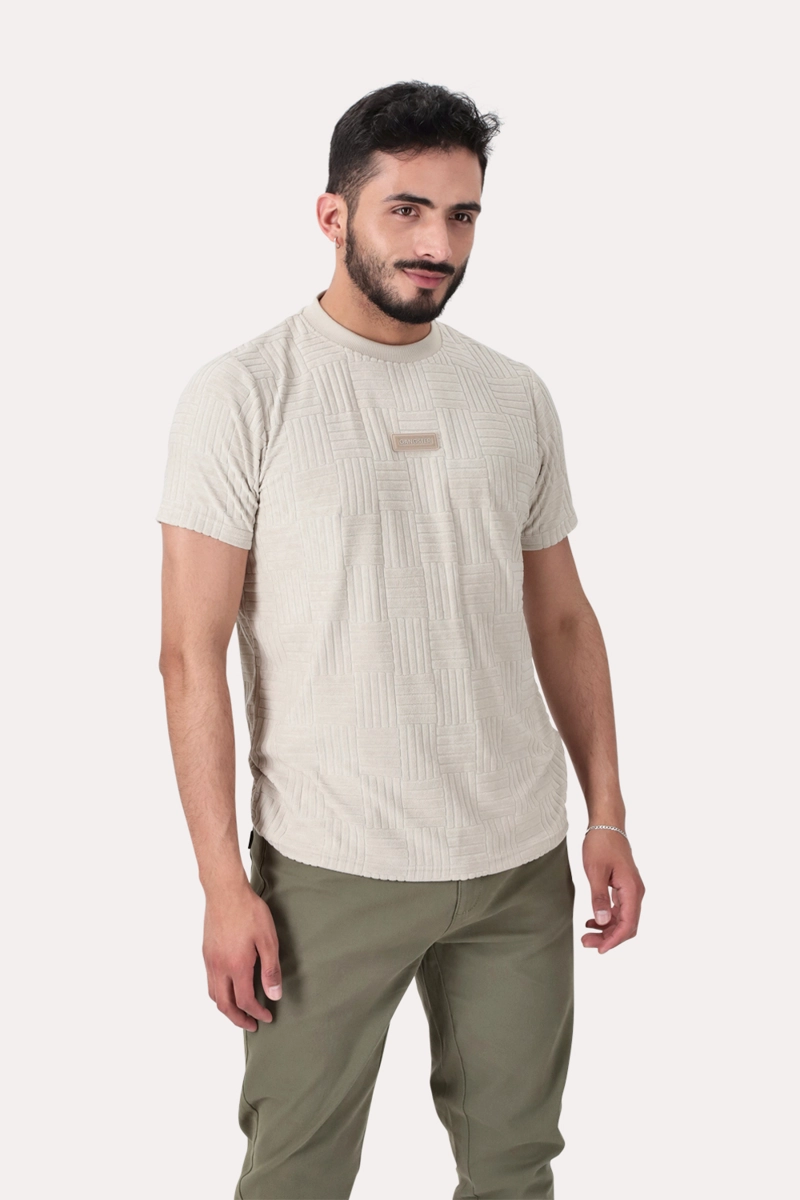 POLERA MC JAQUARD 168 ST GRIS - 1