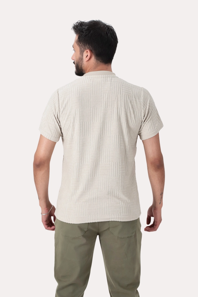 POLERA MC JAQUARD 168 ST GRIS - 2