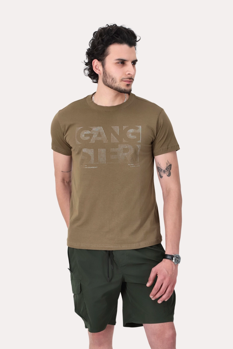 POLERA MC BASICA CENTER CAFE  OSCURO - 4