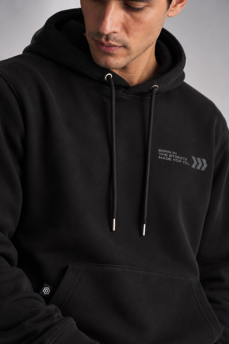 POLERON HOODIE  FLEECE ASTORIA NEGRO - 3