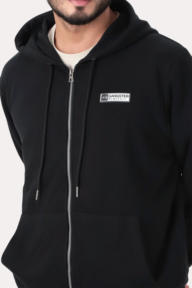 POLERON FULL ZIPPER FLEECE LOGAN NEGRO - 3