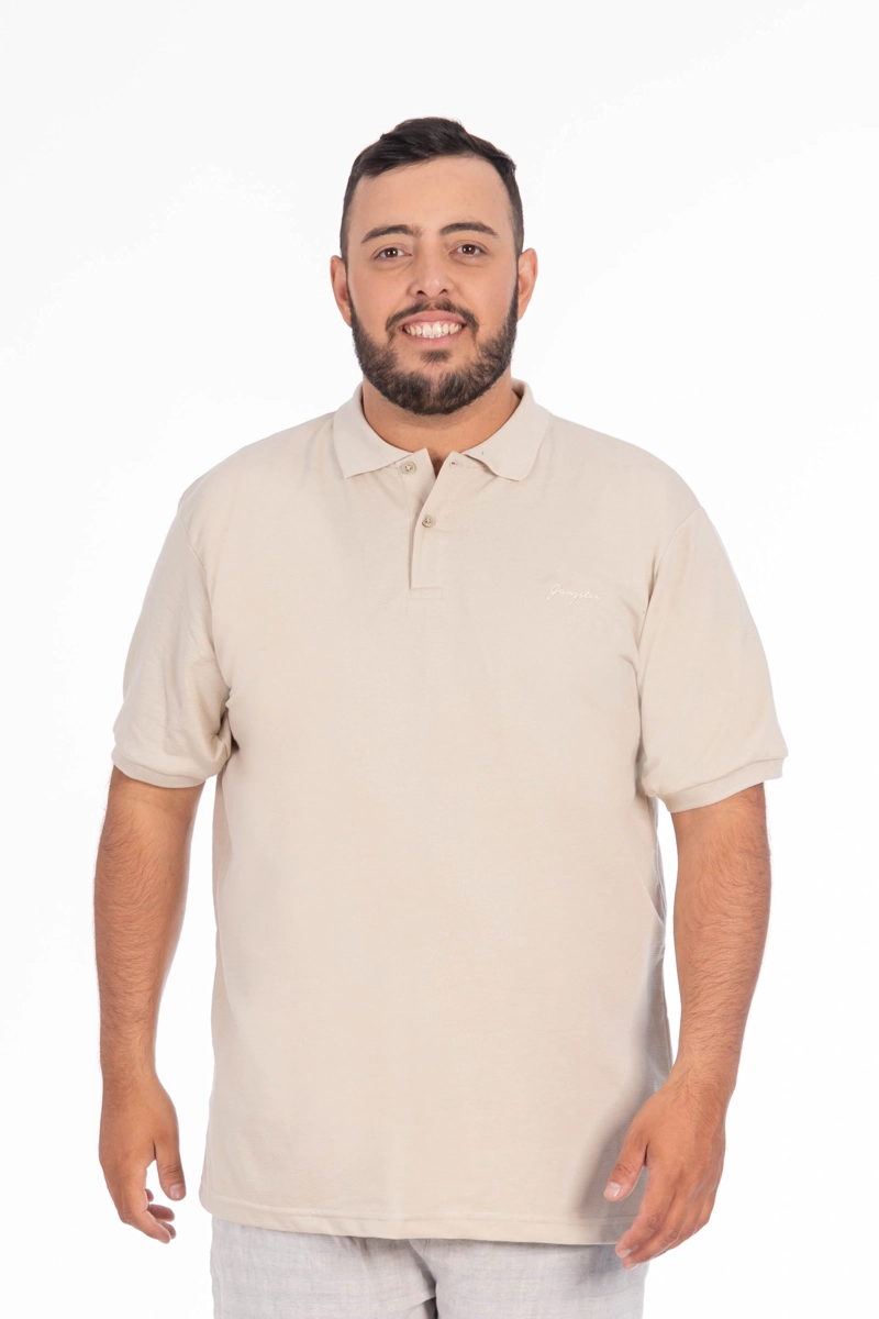PLUS POLERA CUELLO TEXTURA TEMPLE BEIGE - 1