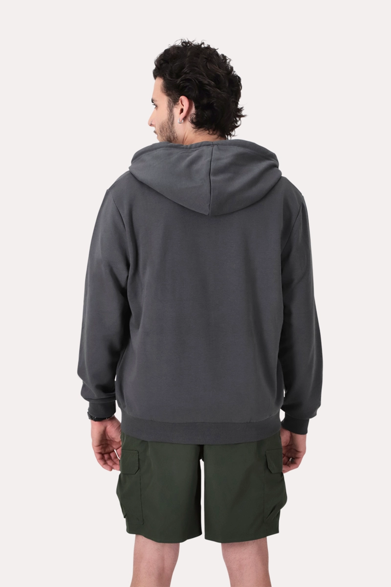 POLERON FULL ZIPPER FLEECE LOOP GRIS - 2