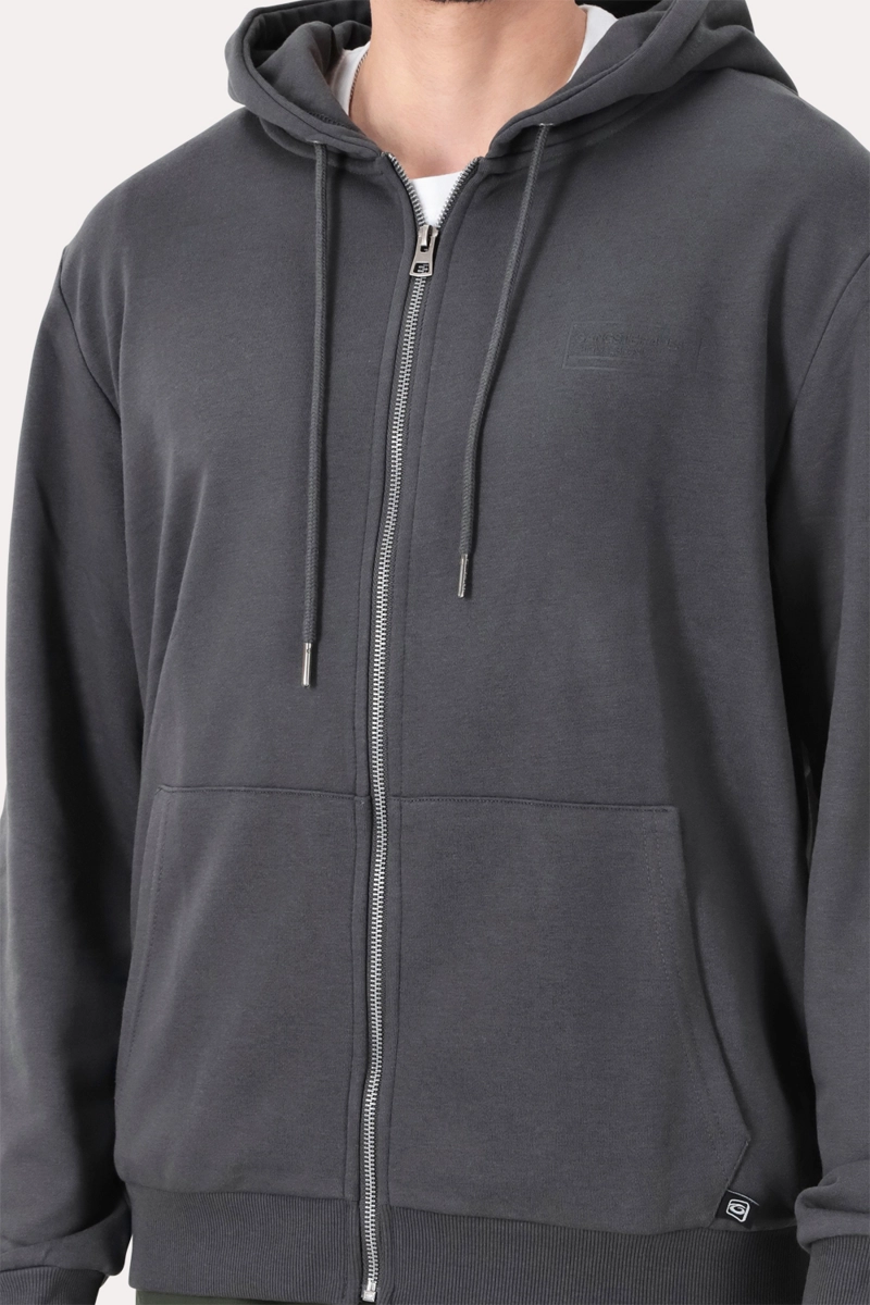 POLERON FULL ZIPPER FLEECE LOOP GRIS - 3