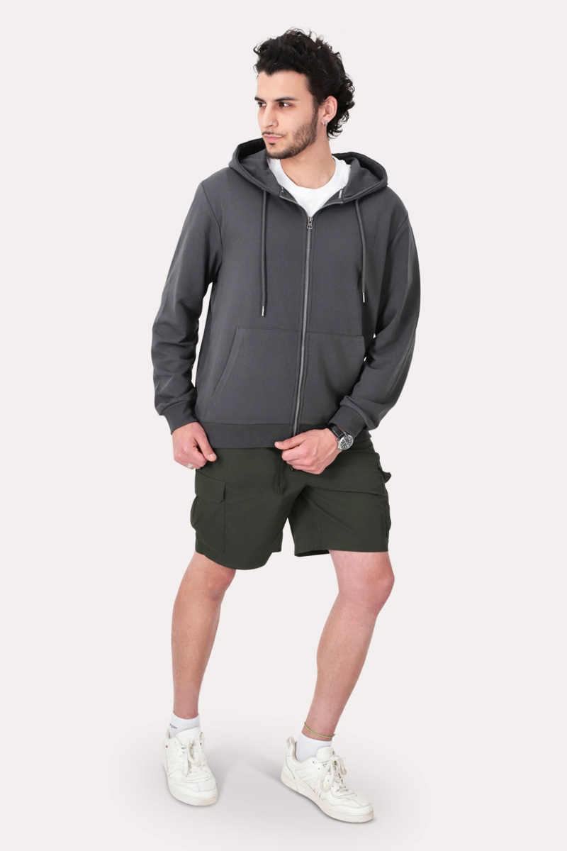 POLERON FULL ZIPPER FLEECE LOOP GRIS - 4