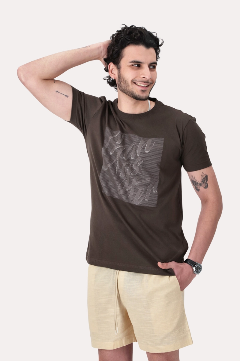 POLERA MC BASICA WEST 4 CAFE  OSCURO - 1
