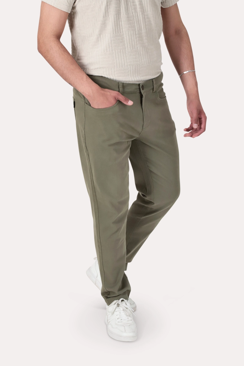 PANTALON CANVAS RECTO FULTON VERDE MILITAR - 1