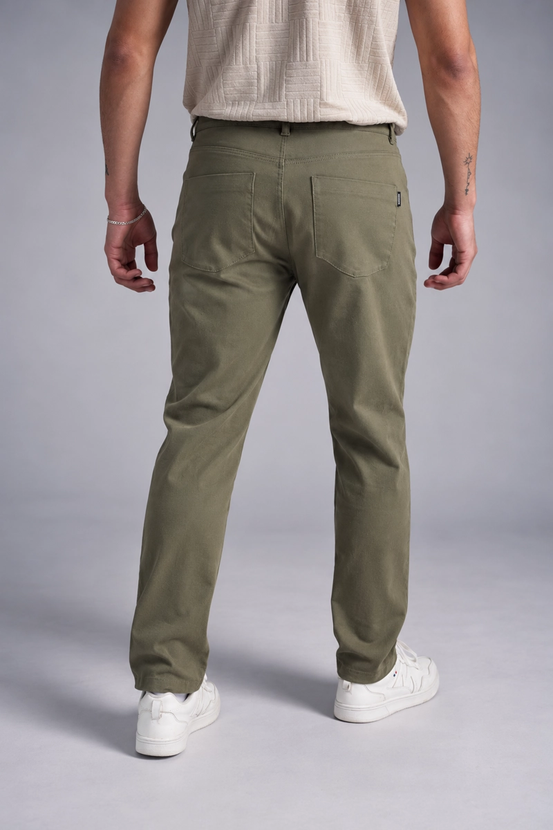PANTALON CANVAS RECTO FULTON VERDE MILITAR - 2