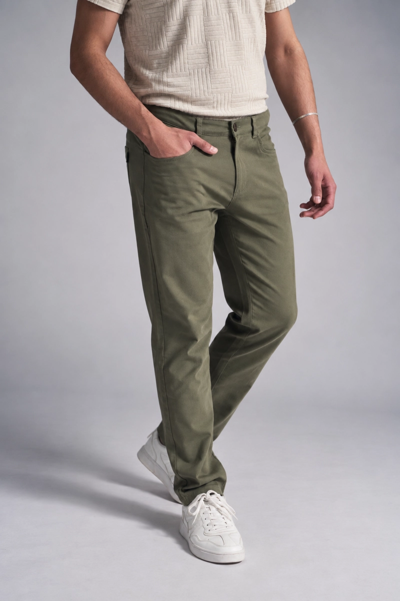 PANTALON CANVAS RECTO FULTON VERDE MILITAR - 5