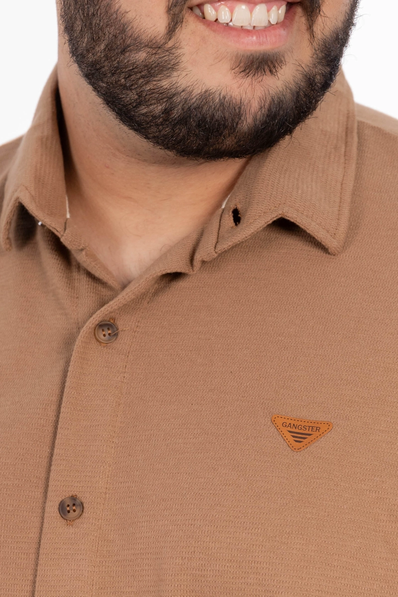 PLUS CAMISA CAMISA TEXTURA MONT CAFE - 2