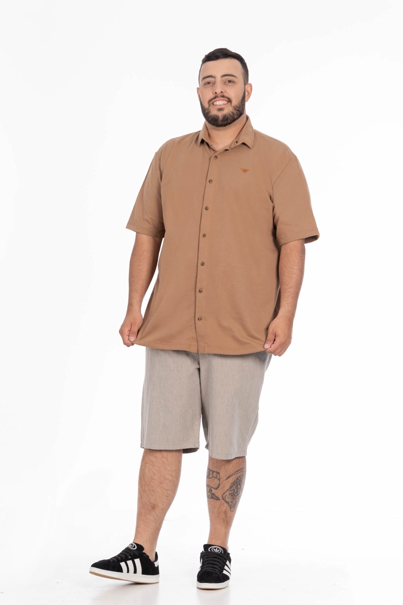 PLUS CAMISA CAMISA TEXTURA MONT CAFE - 3
