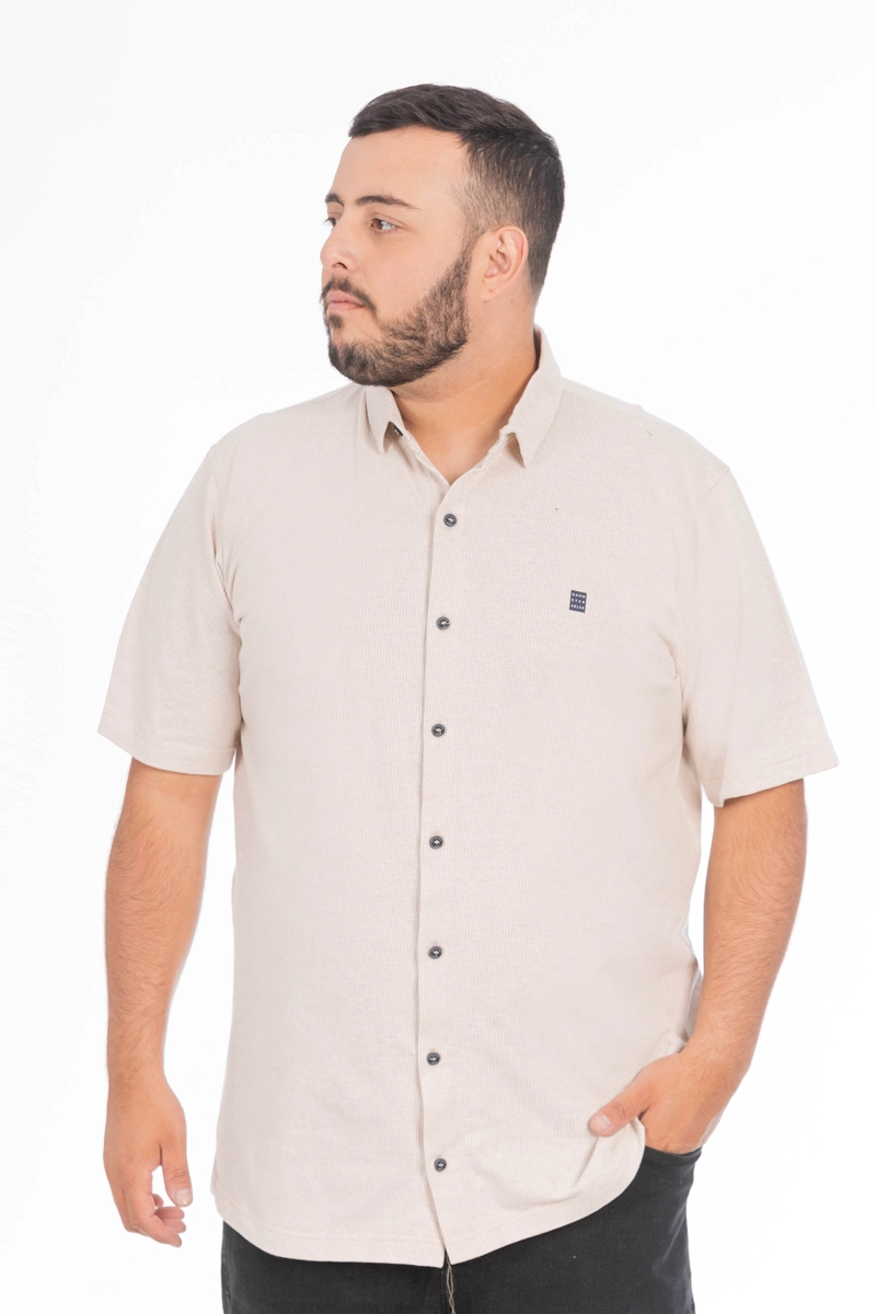 PLUS CAMISA CAMISA TEXTURA BERRI BEIGE - 1