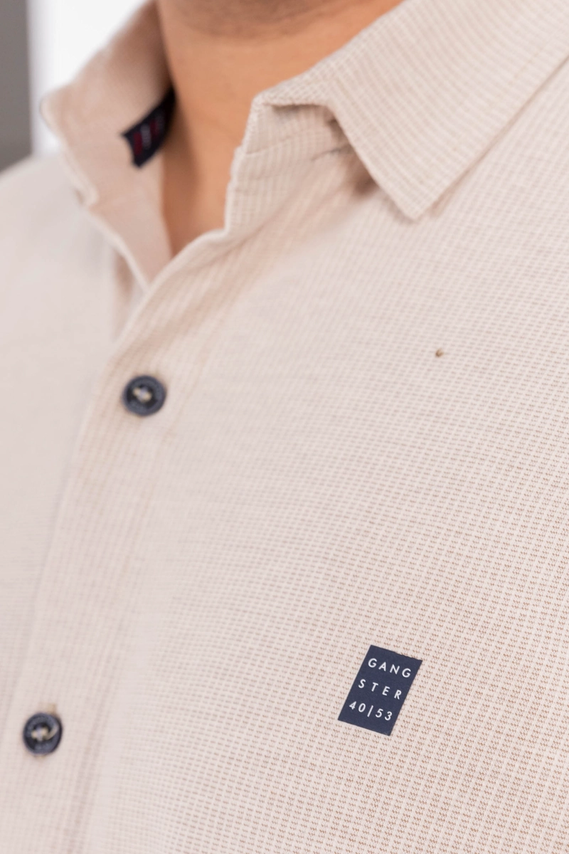 PLUS CAMISA CAMISA TEXTURA BERRI BEIGE - 3