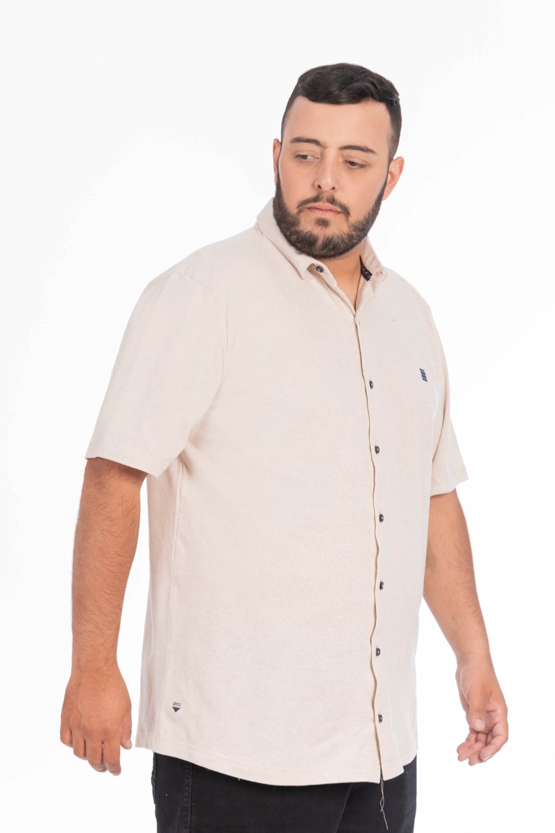 PLUS CAMISA CAMISA TEXTURA BERRI BEIGE - 5