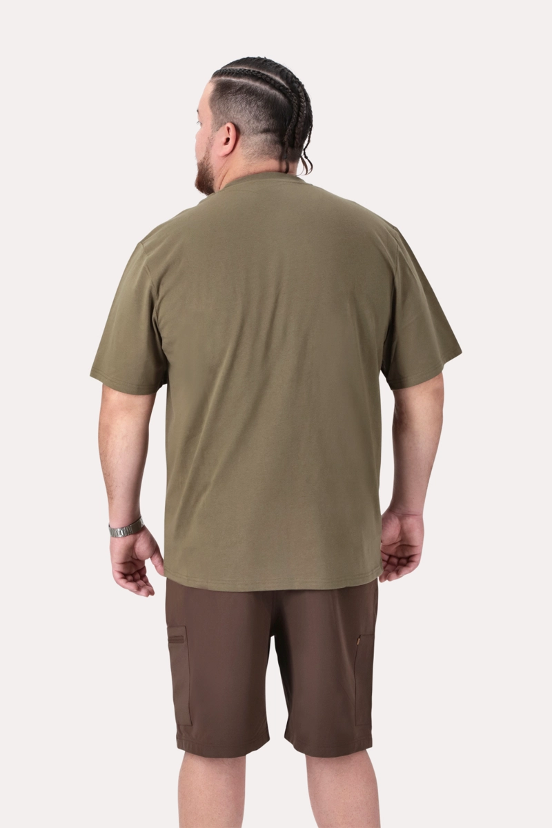 PLUS POLERA MC BASICA COLOMBUS VERDE MILITAR - 2