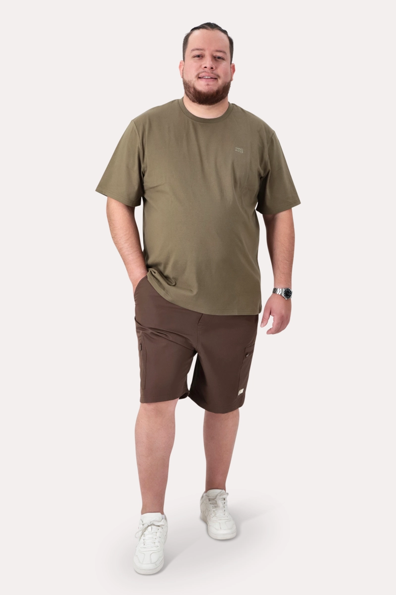 PLUS POLERA MC BASICA COLOMBUS VERDE MILITAR - 4