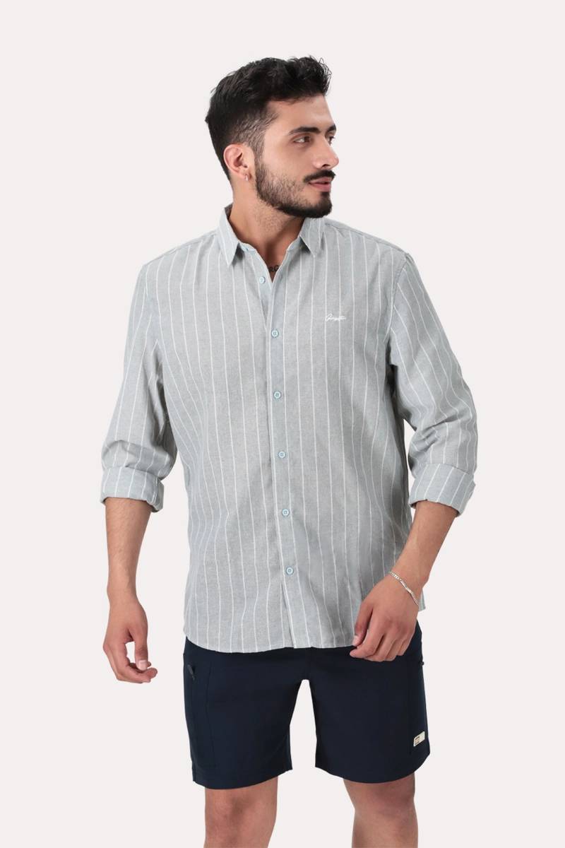 CAMISA ML FAKE LINHO GARFIELD BEIGE - 1