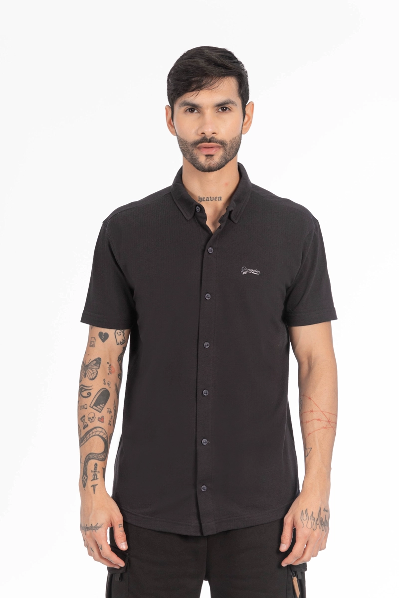 CAMISA CAMISA TEXTURA ROOS AZUL MARINO - 1