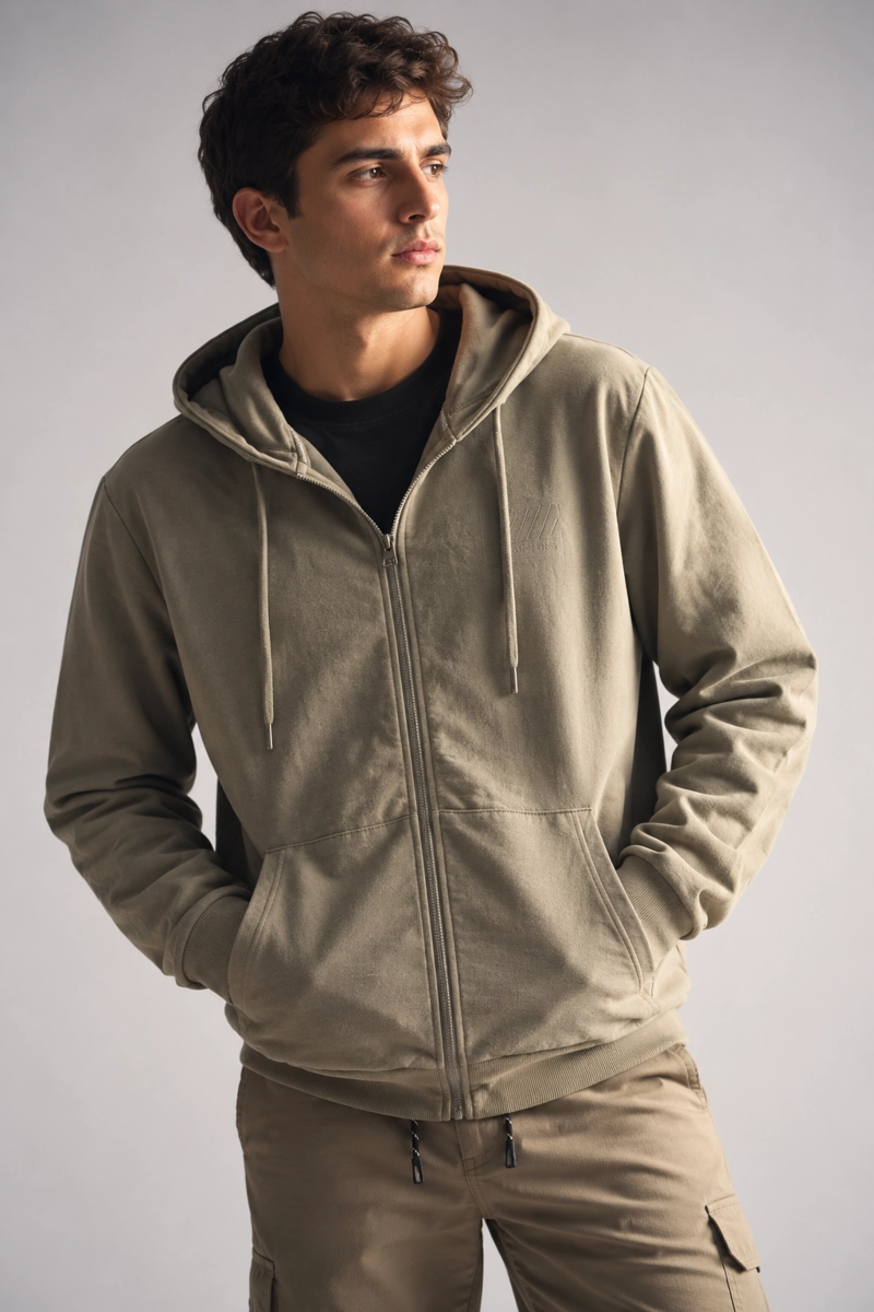 POLERON FULL ZIPPER FLEECE DAMEN VERDE MILITAR - 1