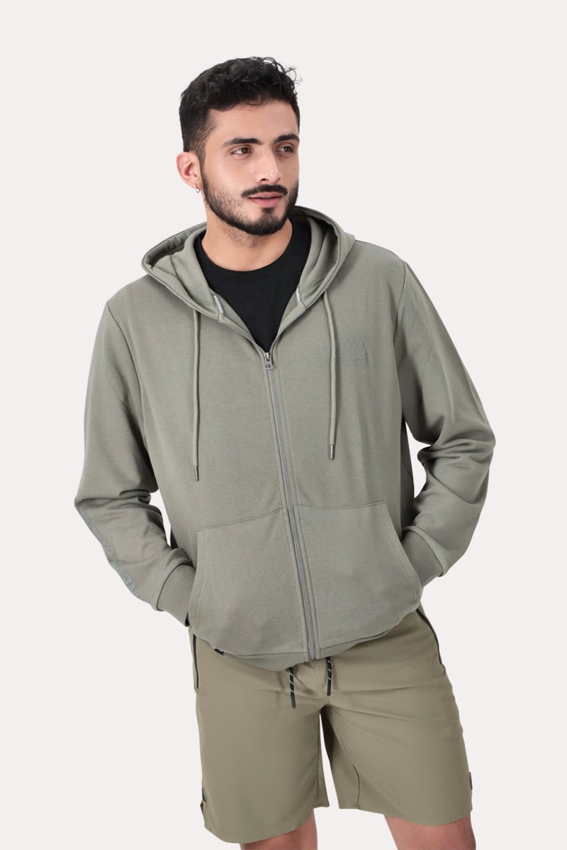 POLERON FULL ZIPPER FLEECE DAMEN VERDE MILITAR - 1