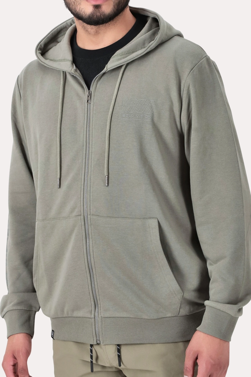 POLERON FULL ZIPPER FLEECE DAMEN VERDE MILITAR - 3
