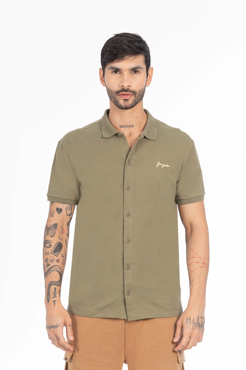 CAMISA CAMISA TEXTURA CALIFORNIA VERDE - 1