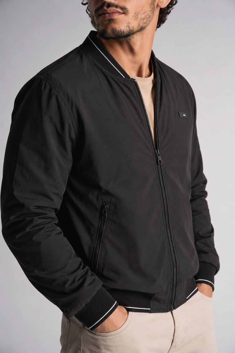 CHAQUETA BOMBER 2WAY NEGRO - 1