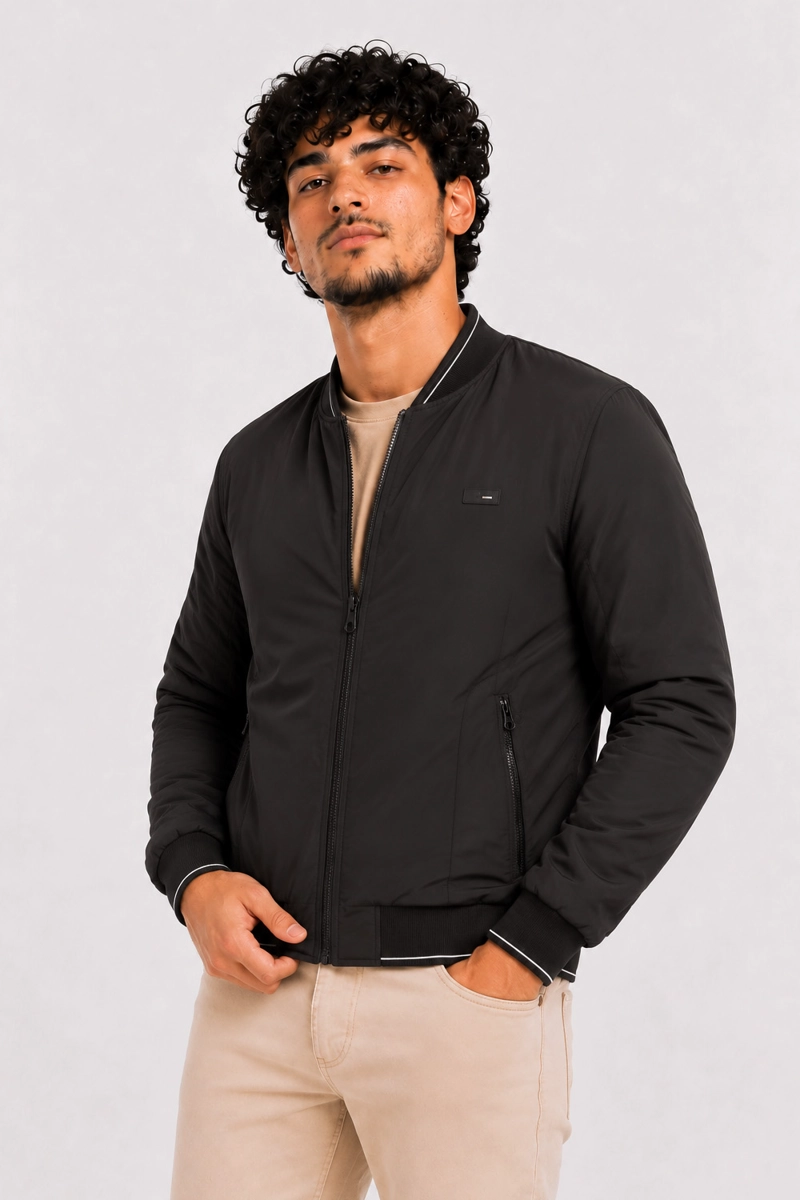 CHAQUETA BOMBER 2WAY NEGRO - 1