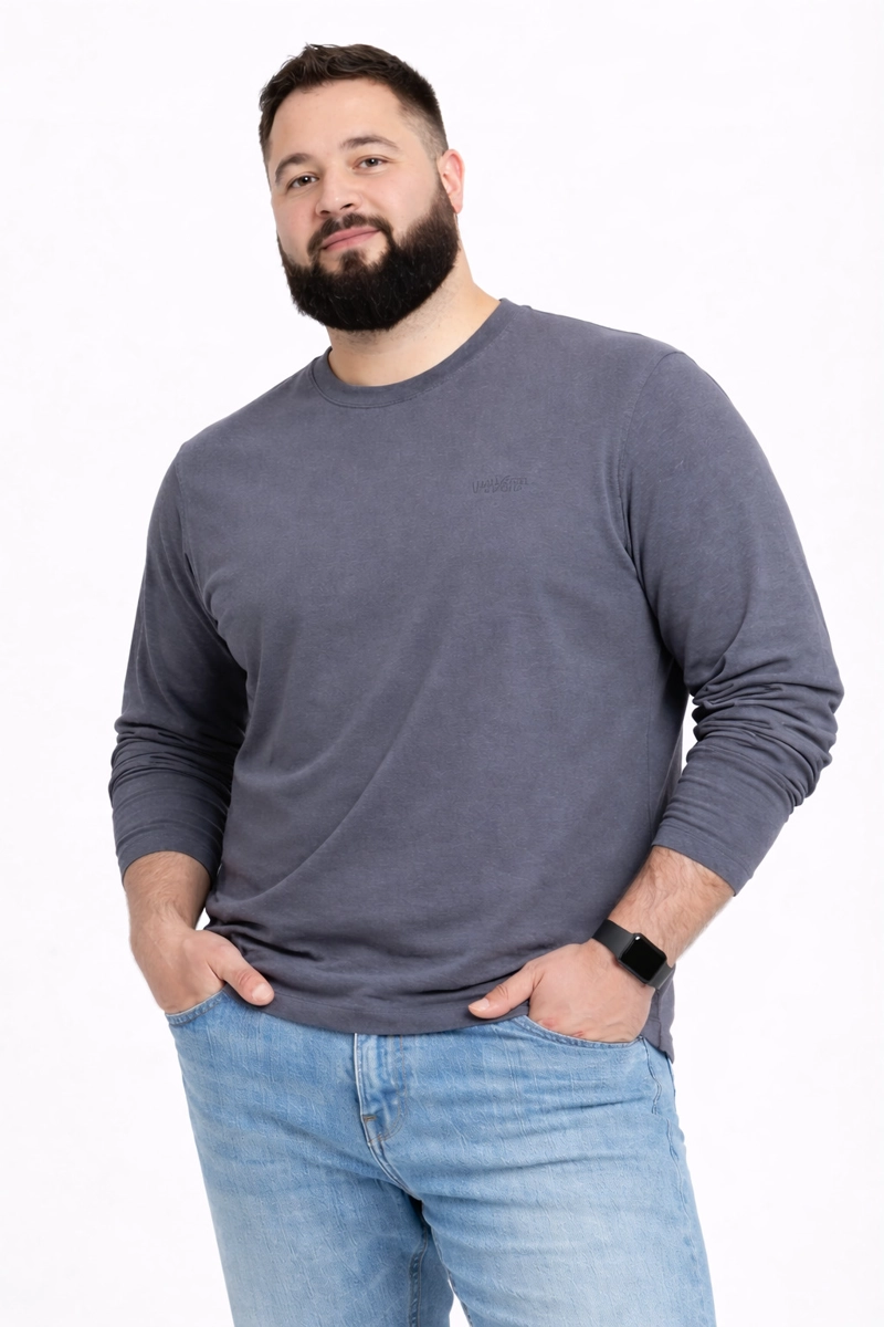 PLUS POLERA ML FIELD GRIS - 1