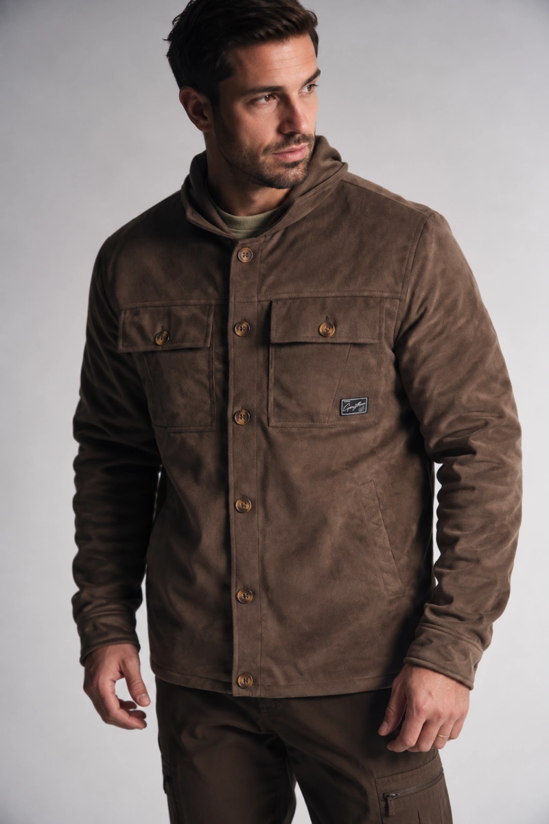 CHAQUETA OVERSHIRT CALM NEGRO - 3