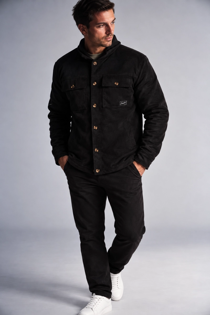 CHAQUETA OVERSHIRT CALM NEGRO - 4