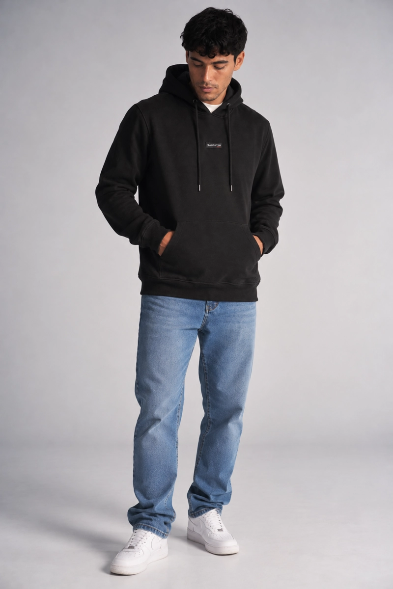 POLERON HOODIE ROUTE NEGRO - 4