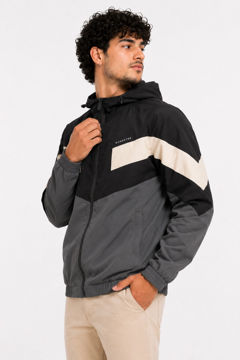CORTAVIENTO DEPORTIVO LABEL NEGRO - 1