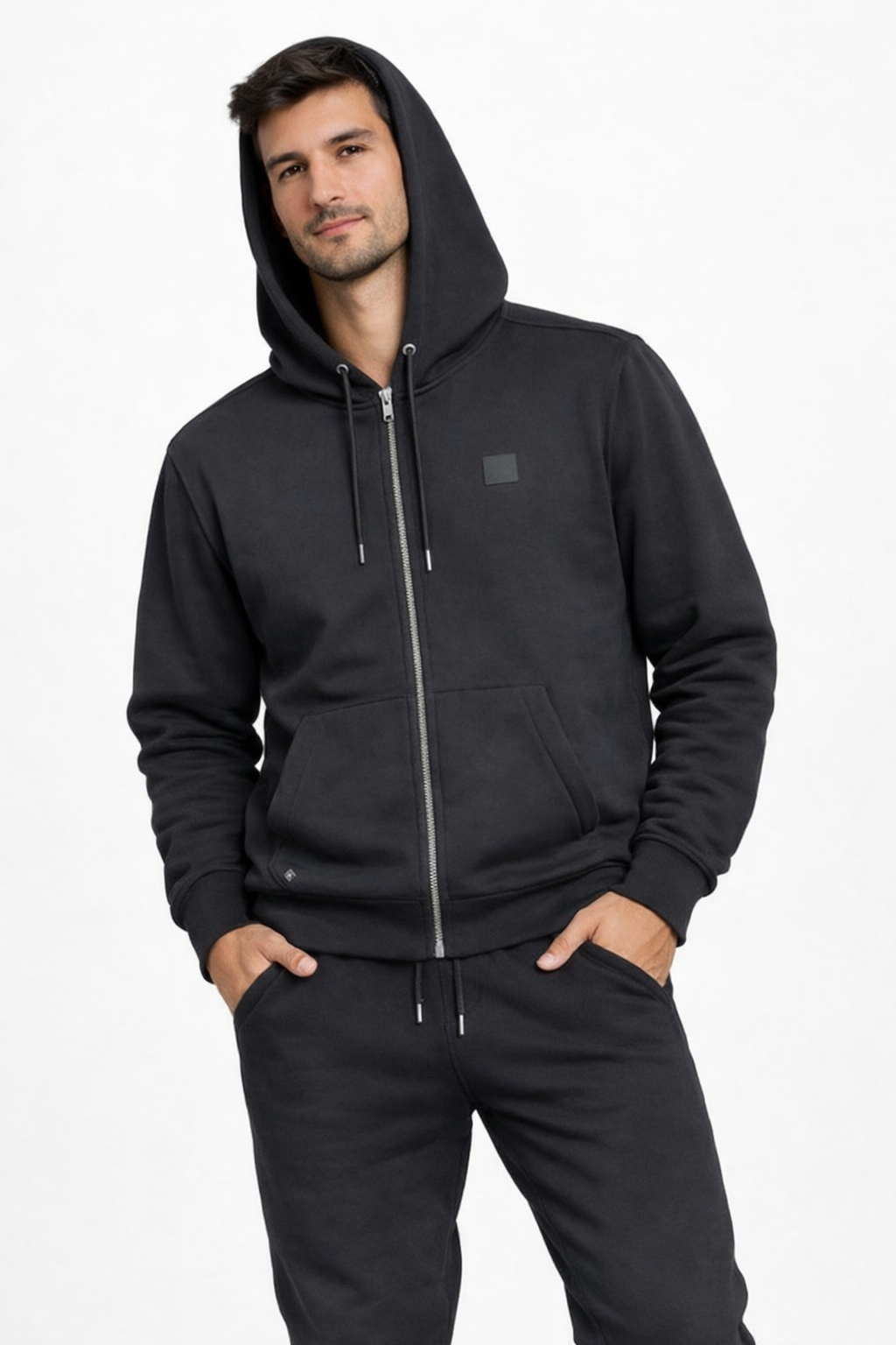 POLERON FULLZIPPER LOOP NEGRO - 1
