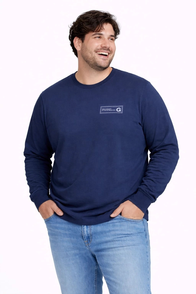 PLUS POLERA ML FIELD AZUL MARINO - 1