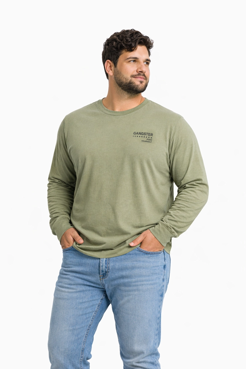 PLUS POLERA ML FIELD VERDE OLIVA - 1