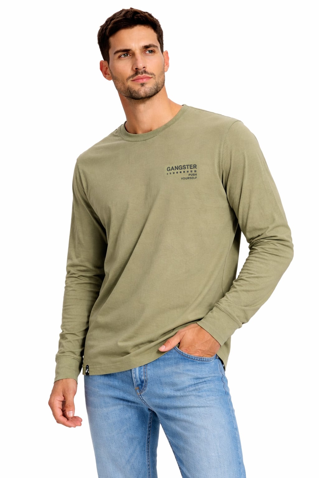 POLERA ML FIELD VERDE OLIVA - 1