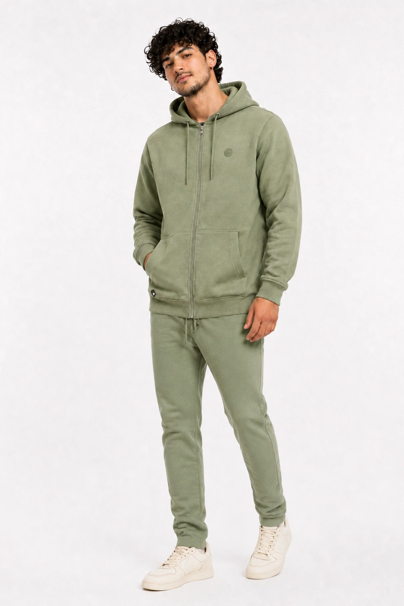 PLUS POLERON FULLZIPPER STEP VERDE OLIVA - 3