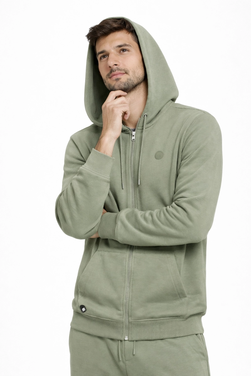 POLERON FULLZIPPER STEP VERDE OLIVA - 1