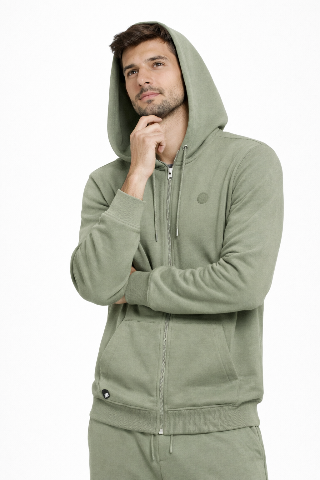 POLERON FULLZIPPER STEP VERDE OLIVA - 1