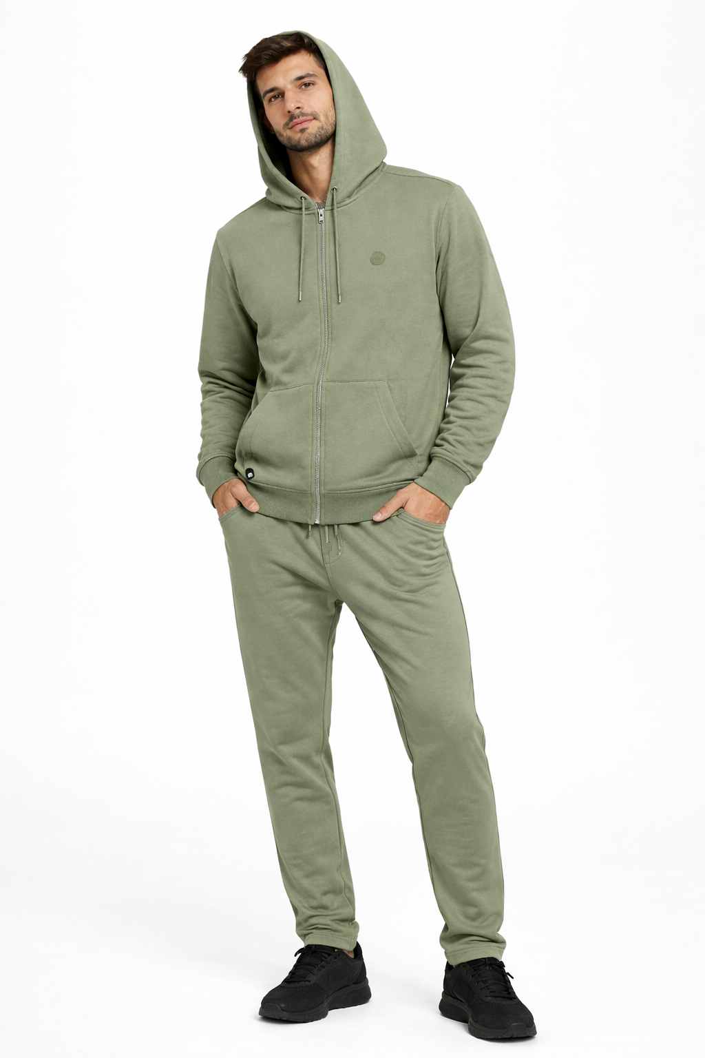 POLERON FULLZIPPER STEP VERDE OLIVA - 3